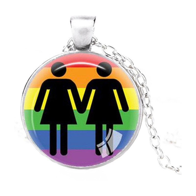 Médaillon couple femmes Rainbow