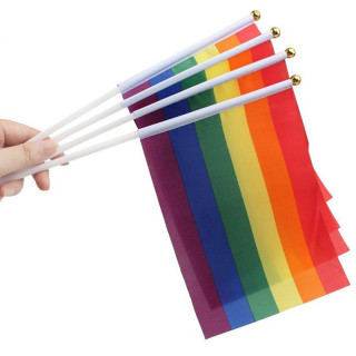 Drapeau gay rainbow 14x21cm