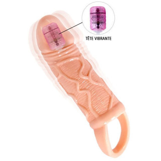 Gaine extension pénis vibrante chair