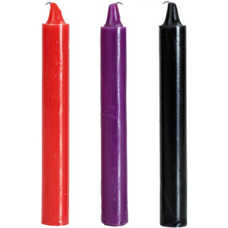 3 bougies colorées à la cire froide
