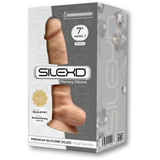 Gode ventouse et bourses 7" SilexD 17 x Ø3,8cm