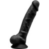 Gode ventouse et bourses noir 7" SilexD 17 x Ø3,8cm