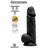 Gode ventouse et bourses noir 8,5" SilexD 20,5 x Ø5cm