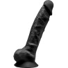 Gode ventouse et bourses noir 9" SilexD 24 x Ø4,9cm