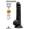 Gode ventouse et bourses noir 9,5" SilexD 24 x Ø4,5cm