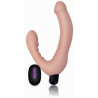 Gode ceinture strapless à télécommande chair