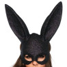 Masque rabbit noir pailleté