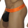 Jockstrap cul libre noir et orange XS