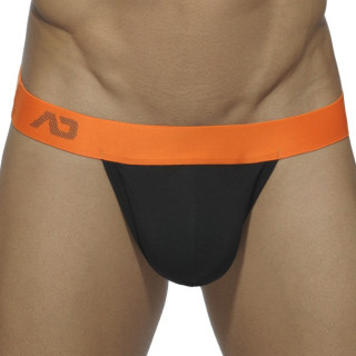 Jockstrap cul libre noir et orange XS