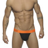 Jockstrap cul libre noir et orange XXL