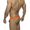 Jockstrap cul libre noir et orange XXL