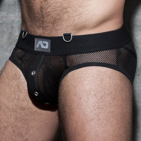 Slip Bottomless MESH MIXED noir XXL
