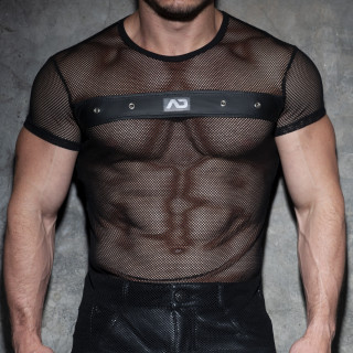 T-shirt Mesh Mixed Noir XS