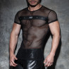 T-shirt Mesh Mixed Noir XS