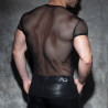 T-shirt Mesh Mixed Noir S