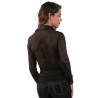 Top chemisier rayé transparent noir S-M de dos