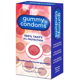 10 bonbons forme préservatif à la fraise 75g packaging