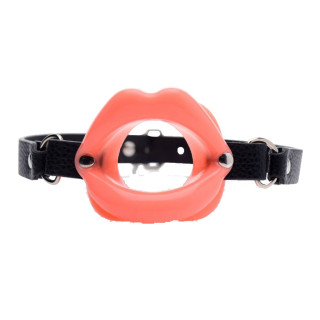 Ouvre-bouche en silicone rouge avec lanière