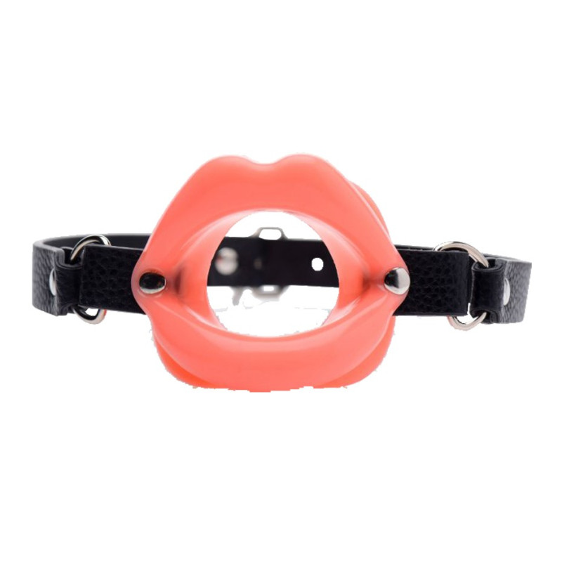 Ouvre-bouche en silicone rouge avec lanière