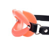 Ouvre-bouche en silicone rouge avec lanière