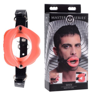 Ouvre-bouche en silicone rouge avec lanière