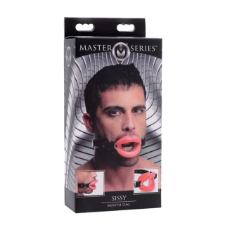 Ouvre-bouche en silicone rouge avec lanière