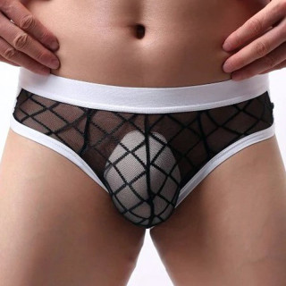 Slip sexy cross en dentelle noir XXL
