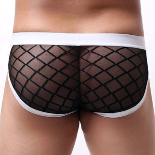 Slip sexy cross en dentelle noir XXL