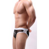 Slip sexy cross en dentelle noir XXL