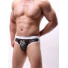 Slip sexy cross en dentelle noir XXL