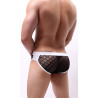 Slip sexy cross en dentelle noir XXL
