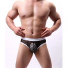 Slip sexy cross en dentelle noir XXL