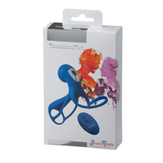 Cockring BeauMents Twosome Fun bleu rechargeable packaging