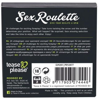 Jeu pour couple Sex Roulette ForePlay dos de l'emballage