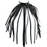 Collier tour de cou à franges cuir noir