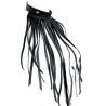 Collier tour de cou à franges cuir noir