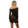 Robe micro-résille transparente noire L-XL