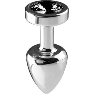 Plug argent en aluminium bijou noir S