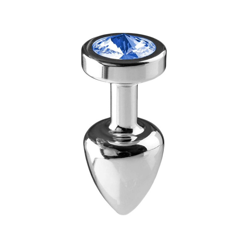 Plug argent en aluminium bijou bleu S