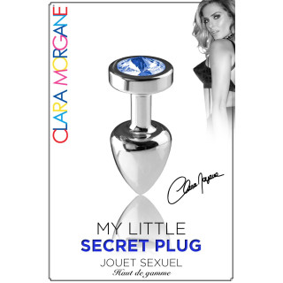 Plug argent en aluminium bijou bleu S