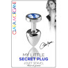 Plug argent en aluminium bijou bleu S