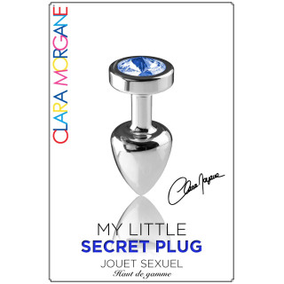 Plug argent en aluminium bijou bleu S