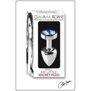 Plug argent en aluminium bijou bleu S