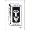 Plug argent en aluminium bijou bleu S