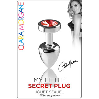 Plug argent en aluminium bijou rouge S