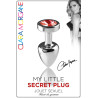Plug argent en aluminium bijou rouge S