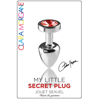 Plug argent en aluminium bijou rouge S