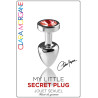 Plug argent en aluminium bijou rouge S
