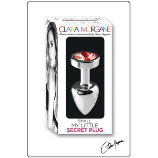 Plug argent en aluminium bijou rouge S