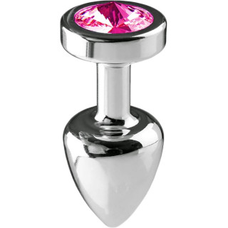 Plug argent en aluminium bijou fuchsia S